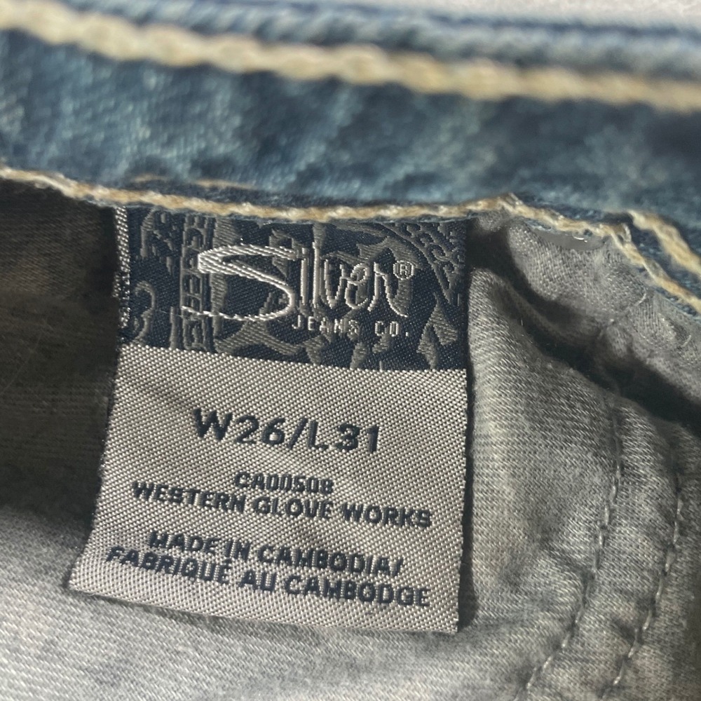 Silver Jeans Aiko Bootcut Womens Blue Contrast Stitch Denim Jeans W26 L31 - Picture 3 of 11